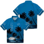 Beach Sunset Blue Black Detroit Lions Hawaiian Shirt