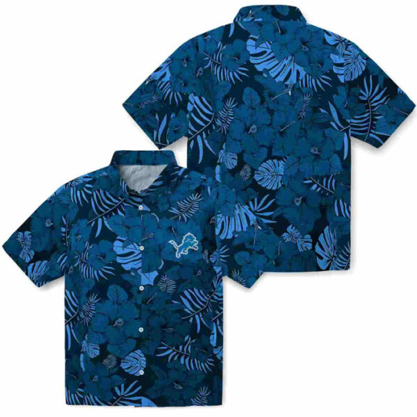 Jungle Vibes Blue Detroit Lions Hawaiian Shirt