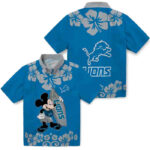 Surfing Mickey Blue Detroit Lions Hawaiian Shirt