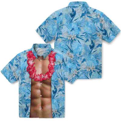 Chest Illusion Blue Detroit Lions Hawaiian Shirt