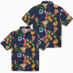 Hibiscus And Fruit Navy Blue Detroit Tigers Hawaiian Shirt