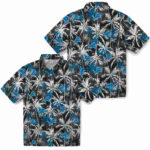 Palm Pattern Blue Black Detroit Lions Hawaiian Shirt