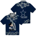 Surfing Mickey Blue Dallas Cowboys Hawaiian Shirt