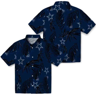 Palm Leaf Blue Dallas Cowboys Hawaiian Shirt