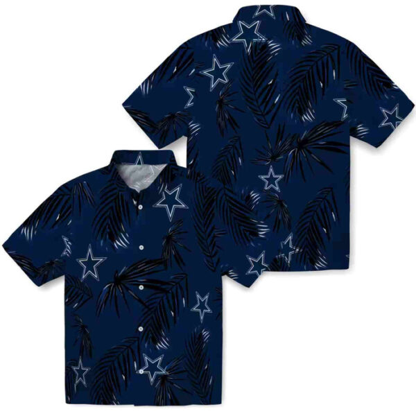 Palm Leaf Blue Dallas Cowboys Hawaiian Shirt