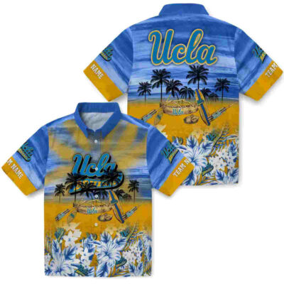 Customized Tropical Canoe Blue UCLA Bruins Hawaiian Shirt