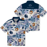 Customized Floral Baseball Blue White Penn State Nittany Lions Hawaiian Shirt