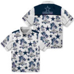 Palm Island Print Blue White Dallas Cowboys Hawaiian Shirt