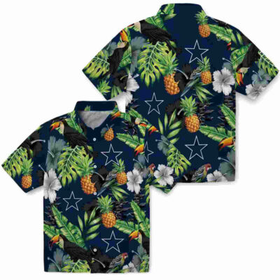 Toucan Hibiscus Pineapple Blue Green Dallas Cowboys Hawaiian Shirt