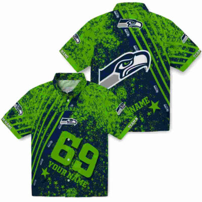 Customized Star Stripes Blue Seattle Seahawks Hawaiian Shirt