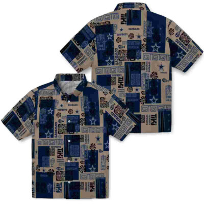 Tribal Symbols Blue Dallas Cowboys Hawaiian Shirt