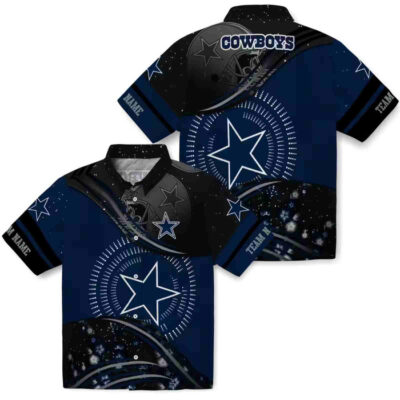 Football Wave Blue Black Dallas Cowboys Hawaiian Shirt