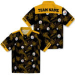 Customized Botanical Print Black Pittsburgh Steelers Hawaiian Shirt