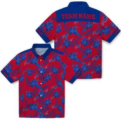 Customized Botanical Print Red Buffalo Bills Hawaiian Shirt