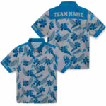Customized Botanical Print Silver Detroit Lions Hawaiian Shirt