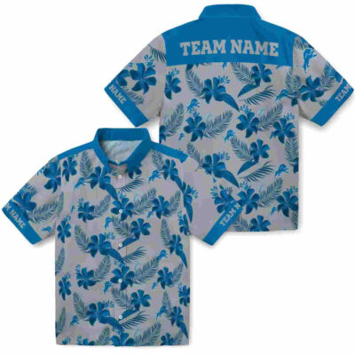 Customized Botanical Print Silver Detroit Lions Hawaiian Shirt
