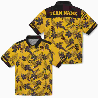 Customized Botanical Print Gold San Diego Padres Hawaiian Shirt