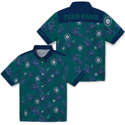 Customized Botanical Print Green Seattle Mariners Hawaiian Shirt