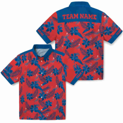 Customized Botanical Print Red Los Angeles Dodgers Hawaiian Shirt