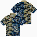 Customized Palm Silhouettes Gold Georgia Tech Yellow Jackets Hawaiian Shirt
