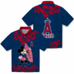 Surfing Mickey Blue Los Angeles Angels Hawaiian Shirt