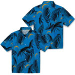 Palm Leaf Blue Los Angeles Chargers Hawaiian Shirt