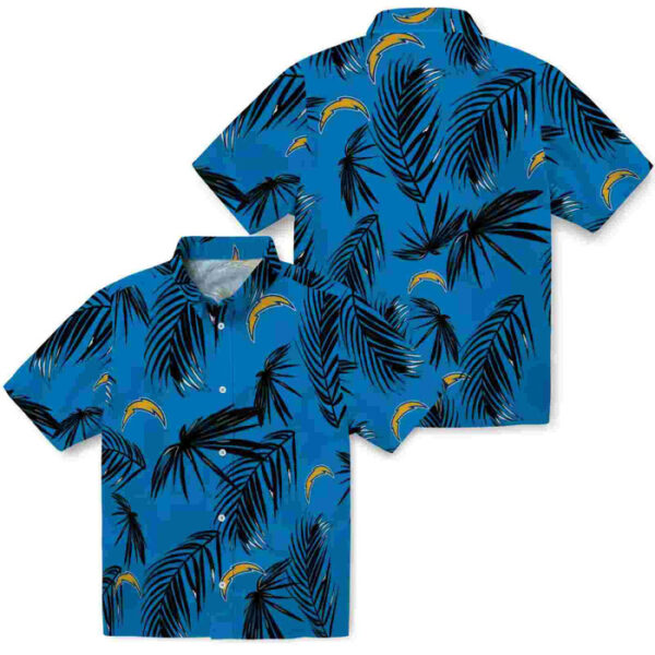 Palm Leaf Blue Los Angeles Chargers Hawaiian Shirt