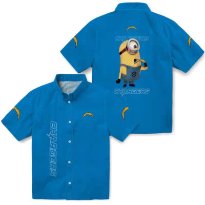 Stuart Minion Blue Los Angeles Chargers Hawaiian Shirt