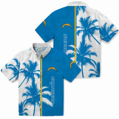 Palm Trees Blue White Los Angeles Chargers Hawaiian Shirt