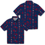 Framed Floral Blue Los Angeles Angels Hawaiian Shirt