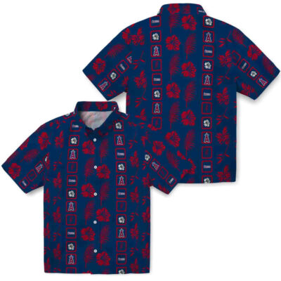Framed Floral Blue Los Angeles Angels Hawaiian Shirt