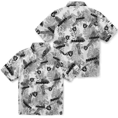 Tropical Leaves White Las Vegas Raiders Hawaiian Shirt