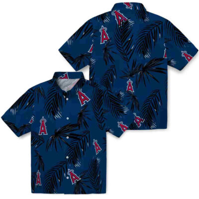 Palm Leaf Blue Los Angeles Angels Hawaiian Shirt