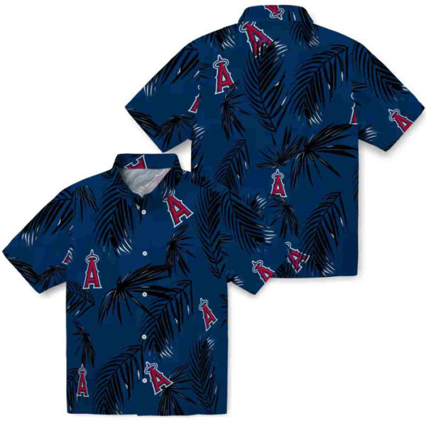 Palm Leaf Blue Los Angeles Angels Hawaiian Shirt