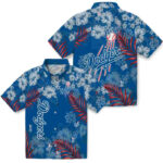 Hibiscus Print Blue Los Angeles Dodgers Hawaiian Shirt
