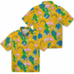 Flamingo Foliage Blue Green Los Angeles Chargers Hawaiian Shirt