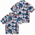 Tropical Plants Blue White Los Angeles Angels Hawaiian Shirt