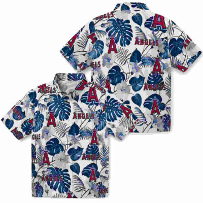 Tropical Plants Blue White Los Angeles Angels Hawaiian Shirt