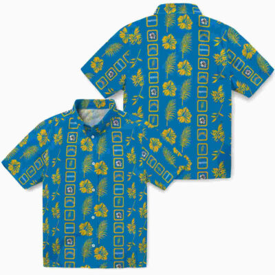 Framed Floral Blue Los Angeles Chargers Hawaiian Shirt