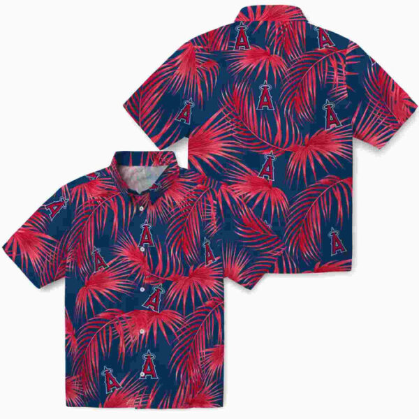 Leafy Palms Blue Los Angeles Angels Hawaiian Shirt