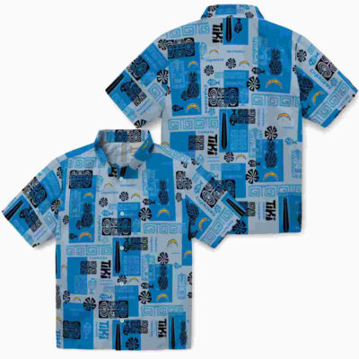 Tribal Symbols Blue Los Angeles Chargers Hawaiian Shirt