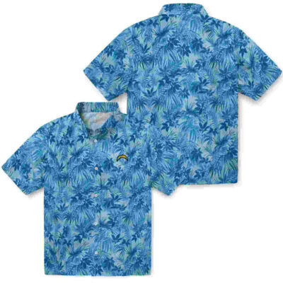 Leafy Pattern Blue Los Angeles Chargers Hawaiian Shirt
