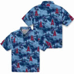 Coastal Palms Blue Los Angeles Angels Hawaiian Shirt