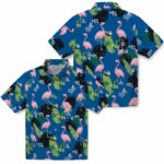 Flamingo Leaf Motif Blue Los Angeles Dodgers Hawaiian Shirt