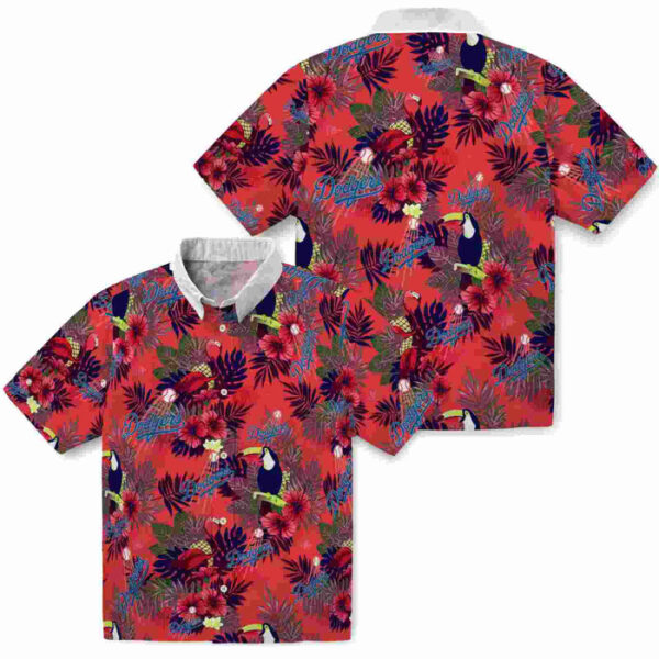 Floral Toucan Blue Red Los Angeles Dodgers Hawaiian Shirt