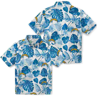 Tropical Plants Blue White Los Angeles Chargers Hawaiian Shirt