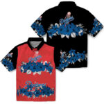 Hibiscus Stripe Blue Black Los Angeles Dodgers Hawaiian Shirt