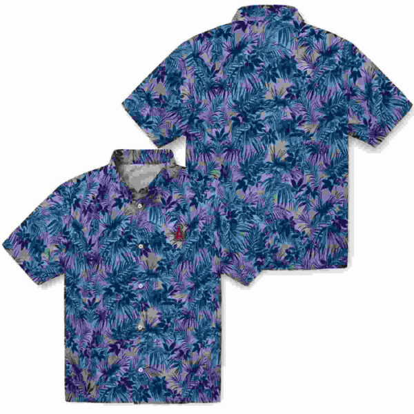 Leafy Pattern Blue Los Angeles Angels Hawaiian Shirt