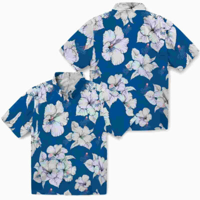 Hibiscus Blooms Blue White Los Angeles Dodgers Hawaiian Shirt