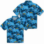 Coastal Palms Blue Los Angeles Chargers Hawaiian Shirt